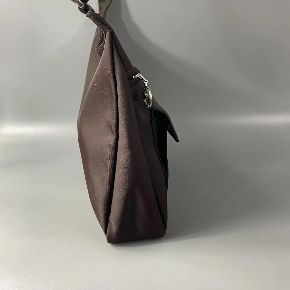 Longchamp Chocolate Brown Nylon Planetes Crossbody Bag - Picture 6 of 15